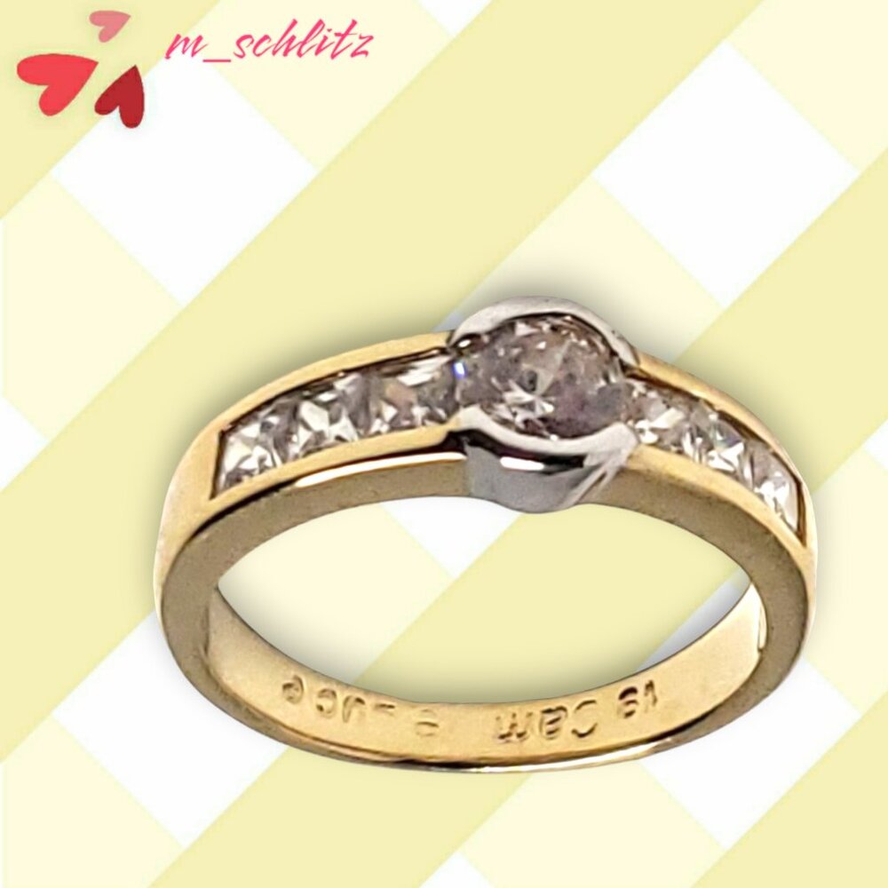 Crystals and Center Mounted Crystal Two Tone Set - Size 9